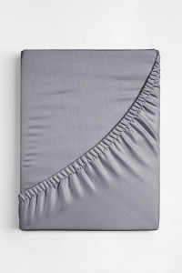 Простыня на резинке поплин "Грей"