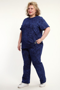 Костюм двойка женский КЖ-009 кулирка (р-ры: 52-74) синий