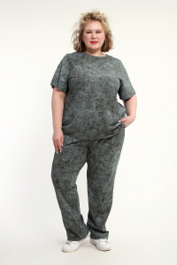 Костюм двойка женский КЖ-009 кулирка (р-ры: 52-74) зеленый