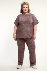 Костюм двойка женский КЖ-009 кулирка (р-ры: 52-74) кофе