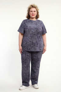 Костюм двойка женский КЖ-009 кулирка (р-ры: 52-74) антрацит