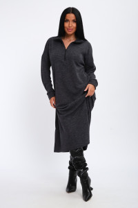 Платье женское "Полина" ангора (р-ры: 42-52) темно-серый