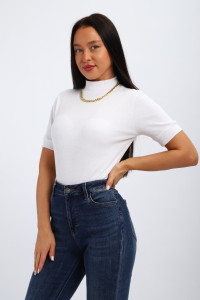 Водолазка женская №32105 рибана (р-ры: 44-58) белый