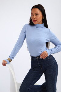 Водолазка женская №32103 рибана (р-ры: 44-58) голубой