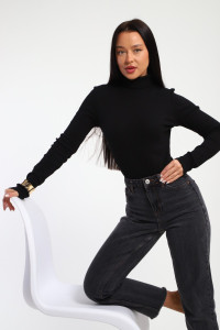 Водолазка женская №32103 рибана (р-ры: 44-58) черный