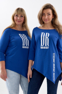 Туника женская №057907 "Т-хвост" кулирка (р-ры: 46-60) васильковый