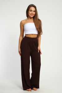 Брюки женские №26017 лапша (р-ры: 44-56) темно-коричневый