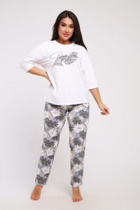 Костюм двойка женский КД098 кулирка (р-ры: 48-58) бежевый