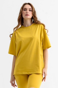Футболка женская 1922-К "Оверсайз" кулирка (последний размер) горчичный 50
