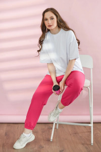 Футболка женская 1922-К "Оверсайз" кулирка (последний размер) белый 46,50