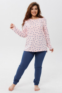 Пижама женская ПЖ53 футер с начёсом (последний размер) розовый одуванчик 52