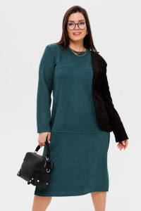 Платье женское П172 твил (последний размер) изумрудный 52,54