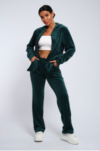 Костюм двойка женский "Грант" велюр стрейч (р-ры: 48-58) изумруд