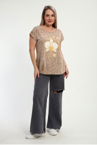 Футболка женская "Орхидея" деворе (р-ры: 46-58)