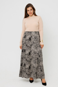 Юбка женская Ю14 вискоза (последний размер) черный леопард 52,60