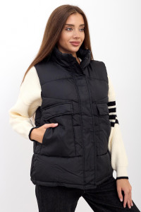 Жилет женский "Модный Ч" полиэстер (последний размер) черный 50