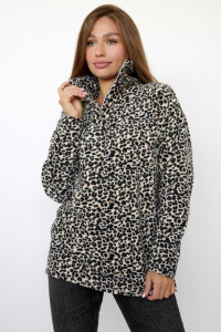 Толстовка женская "Микс Л" флис (последний размер) леопард 46,50