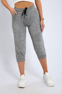 Бриджи женские "Ричи" футер 2-х нитка (последний размер) серый 2 46