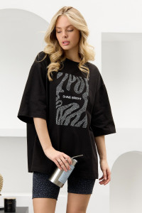 Футболка женская "Флеш-5" кулирка с лайкрой (р-ры: 44-54) черный