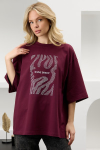 Футболка женская "Флеш-5" кулирка с лайкрой (р-ры: 44-54) бордовый