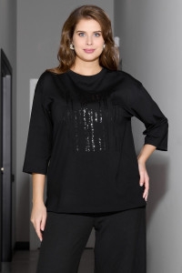 Футболка женская "Майна-1" кулирка с лайкрой (р-ры: 50-64) черный