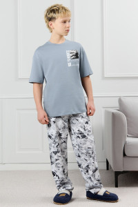 Костюм двойка детский "Олимп-1" кулирка (р-ры: 128-170) серый