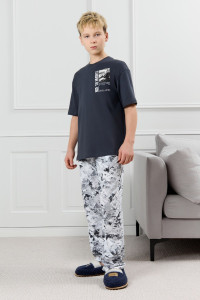 Костюм двойка детский "Олимп-1" кулирка (р-ры: 128-170) графитовый