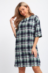 Туника женская ТПК-01 кулирка (р-ры: 46-72) голубой-ментол-розовый