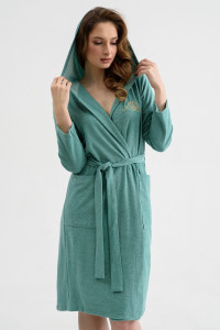 Халат женский 2287-М "Любимая" трикотаж (последний размер) ментол 50