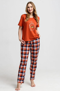 Пижама женская "Ежик" 2276-К трикотаж (последний размер) оранжевый 46