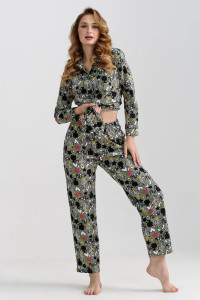 Пижама женская "Мяу" 2271-К трикотаж (последний размер) зеленый 48,50,52