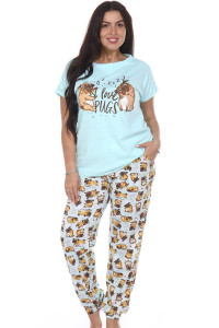 Костюм двойка женский КД-434 кулирка (последний размер) ментол 42,52,56