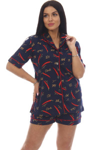 Пижама женская ПЖ-18 кулирка (последний размер) темно-синий 44