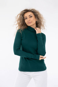 Водолазка женская 1461/13 рибана с лайкрой (последний размер) изумрудный 50