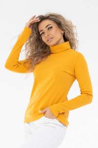 Водолазка женская 1461/12 рибана с лайкрой (последний размер) желтый 54