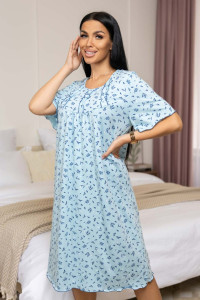 Сорочка женская 1092/23 кулирка (последний размер) голубой-синий 48,60