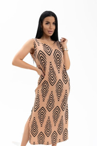 Сарафан женский Л 038/19 кулирка (последний размер) черный-коричневый 44,56