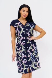 Халат женский 1591/4 кулирка (последний размер) синий 60