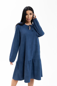 Платье женское 2029/2 вельвет (последний размер) индиго 48