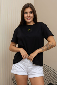 Футболка женская 2058/1 кулирка с лайкрой (последний размер) черный 56