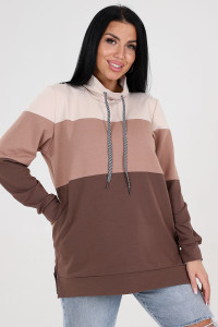 Толстовка женская "3 цвета" ТлФ-1910 футер (последний размер) беж 50,54