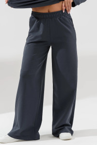 Брюки женские 2372-Фут "Палаццо" футер (последний размер) графит 50,56