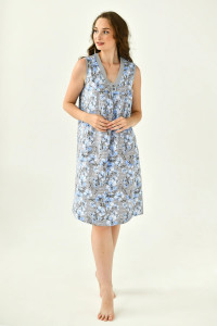 Сорочка женская "Яблоневый цвет" 2139-К трикотаж (последний размер) голубой 52