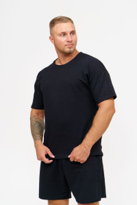 Костюм двойка мужской 1677 футер (р-ры: 48-58) черный