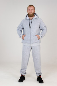 Толстовка мужская ТлФ-377 футер с начесом (р-ры: 48-58) серый