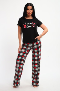 Пижама женская 01066 хлопок (р-ры: 44-56) черный