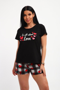 Пижама женская 01067 хлопок (р-ры: 44-56) черный