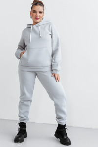 Костюм двойка женский КС-059ФРН/СВСЕР футер 3-нитка с начесом (р-ры: 44-58) светло-серый