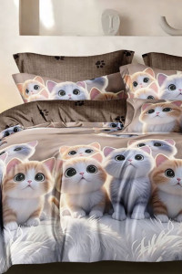 Постельное белье поплин "Котейки" (последний размер) 2.0-сп.