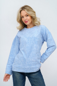 Свитшот женский 985 футер с лайкрой (р-ры: 44-58) голубой винтаж